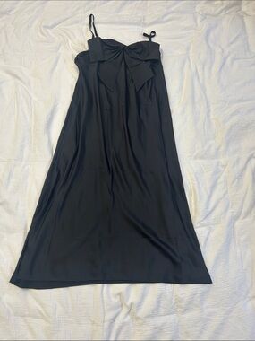 a new day Black Midi Dress with Bow Detail